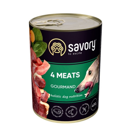 Savory Dog Adult 4 Meats 400 г